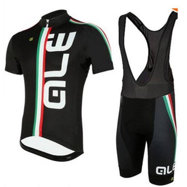 2016 ALE nero Nuovo abbigliamento Ciclismo Completo Maglia Ciclismo Corta e Salopette 19664-QF