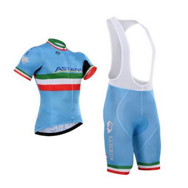 2016 Astana Nuovo abbigliamento Ciclismo Completo Maglia Ciclismo Corta e Salopette 03 35890-ZX
