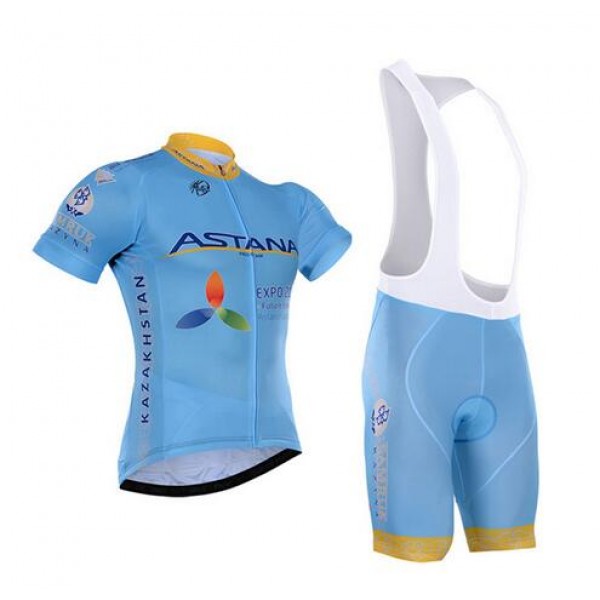 2016 Astana Nuovo abbigliamento Ciclismo Completo Maglia Ciclismo Corta e Salopette 02 43594-MD