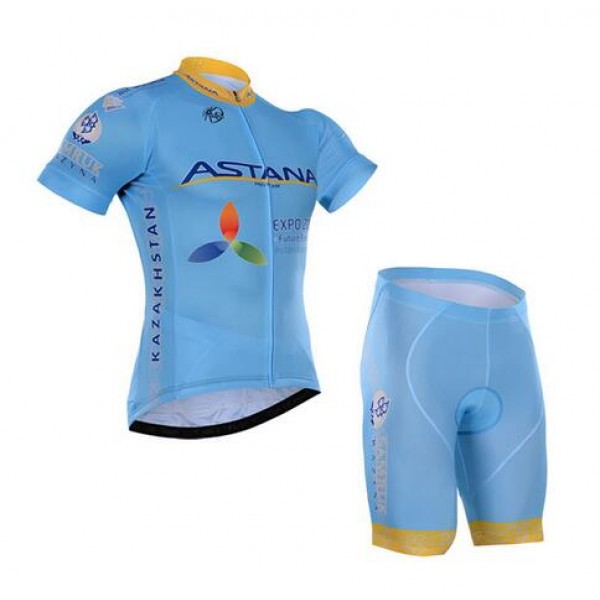 2016 Astana Nuovo abbigliamento Bici Completo Maglia Ciclismo Corta e Pantaloncini 02 55506-LR