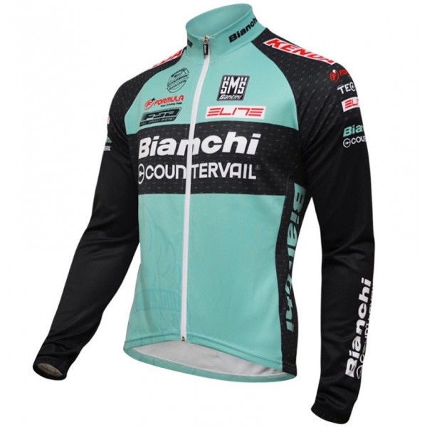 2016 Bianchi Countervail verde Maglie Ciclismo Manica Lunga 58476-SQ