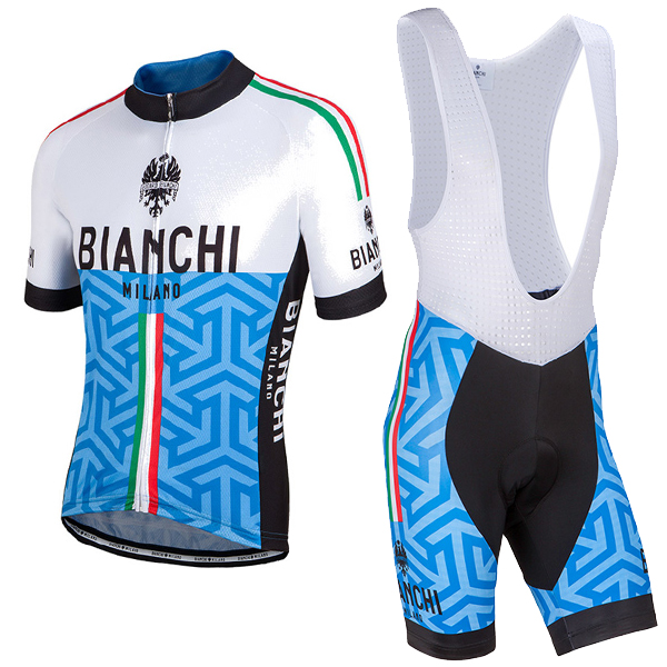 Bianchi Milano 2017 abbigliamento Ciclismo Completo Maglia Ciclismo Corta e Salopette A7 40378-YS