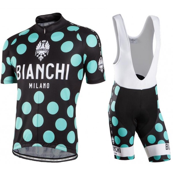 Bianchi Milano Pride Nuovo abbigliamento Ciclismo Completo Maglia Ciclismo Corta e Salopette nero celeste 24583-CT