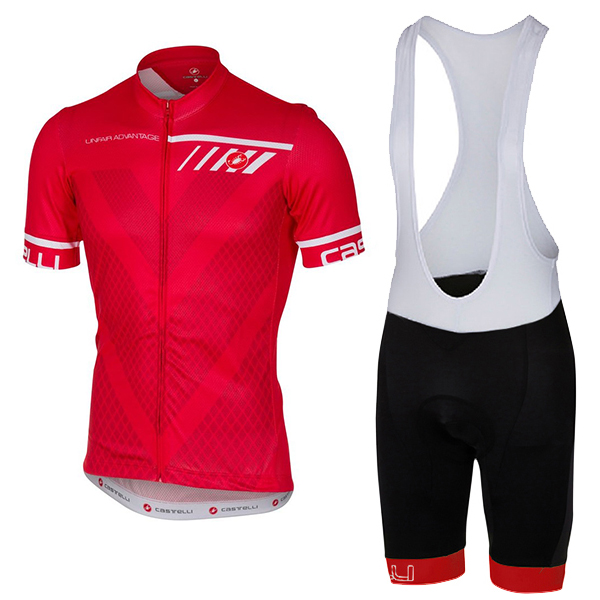 Castelli Velocissimo Rosso abbigliamento Ciclismo Completo Maglia Ciclismo Corta e Salopette 23504-JK