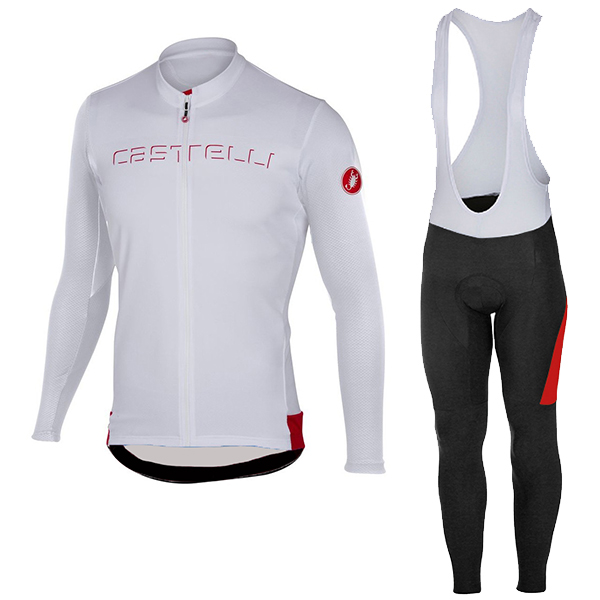 CASTELLI Prologo 5 bianco Abbigliamento Ciclismo Maglia Ciclismo Manica Lunga e Salopette Lunga 26469-NK