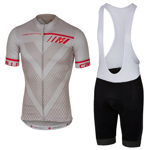 Castelli Velocissimo Gris abbigliamento Ciclismo Completo Maglia Ciclismo Corta e Salopette 47108-QY