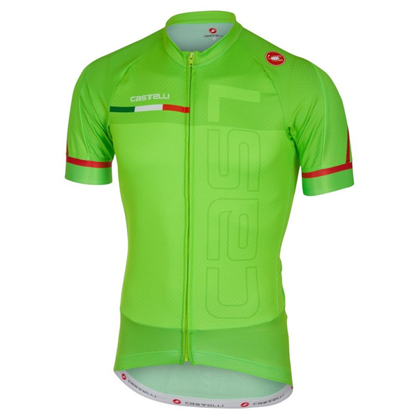 Castelli Spunto Saturn Pro verde Maglia Ciclismo Manica Corta 64108-NU