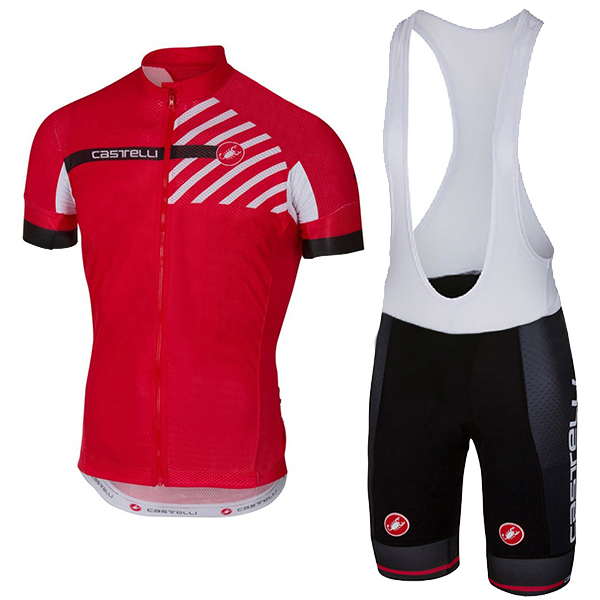 CASTELLI Free AR 4.1 Rosso abbigliamento Ciclismo Completo Maglia Ciclismo Corta e Salopette 94474-GT