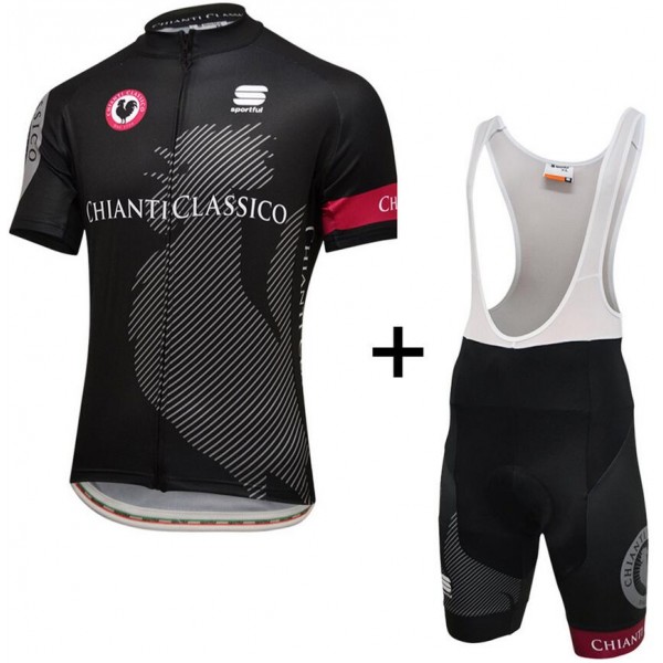 Chianti Nuovo abbigliamento Ciclismo Completo Maglia Ciclismo Corta e Salopette nero 49087-UO