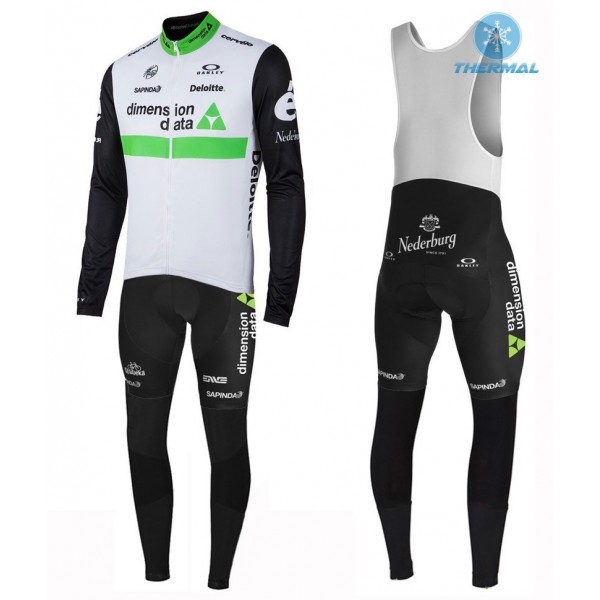 2016 Team Dimension Date bianco Thermo Squadre Pro Abbigliamento Ciclismo Maglia Ciclismo Manica Lunga e Salopette Lunga 22893-VV