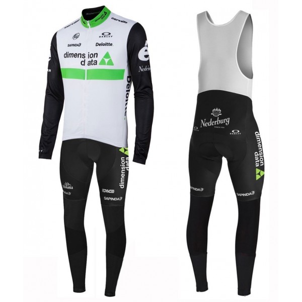 2016 Team Dimension Date bianco Squadre Pro Abbigliamento Ciclismo Maglia Ciclismo Manica Lunga e Salopette Lunga 44940-PB