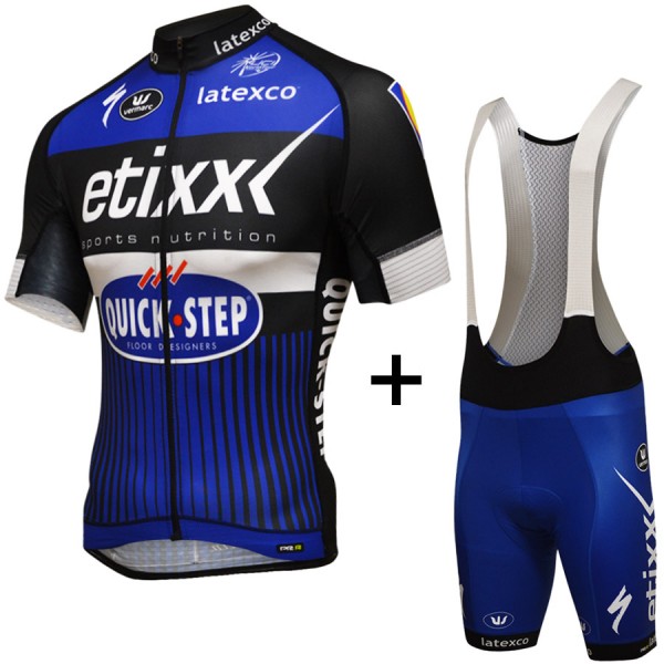 ETIXX QUICK STEP 2016 abbigliamento Ciclismo Completo Maglia Ciclismo Corta e Salopette 95123-VU