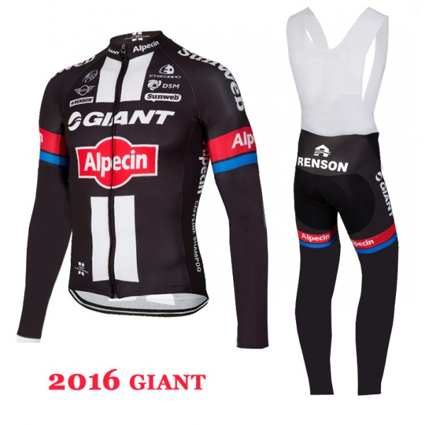 2016 Giant Nuovo Abbigliamento Ciclismo Maglia Ciclismo Manica Lunga e Salopette Lunga 02 30104-GA
