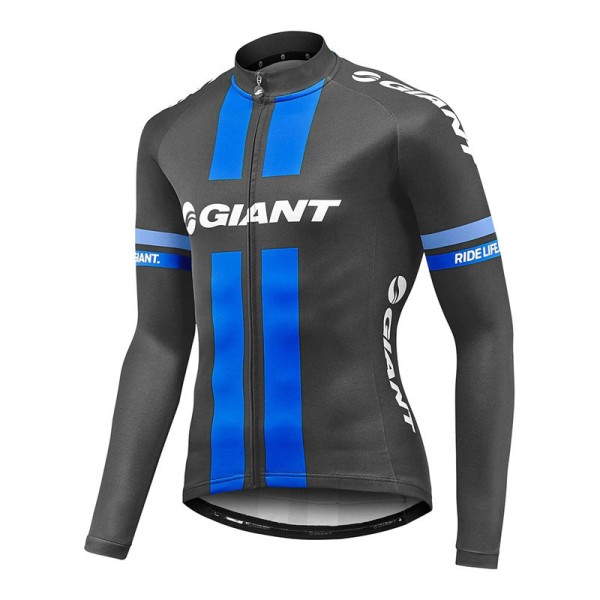 2017 Giant blu Maglie Ciclismo Manica Lunga 14619-VQ