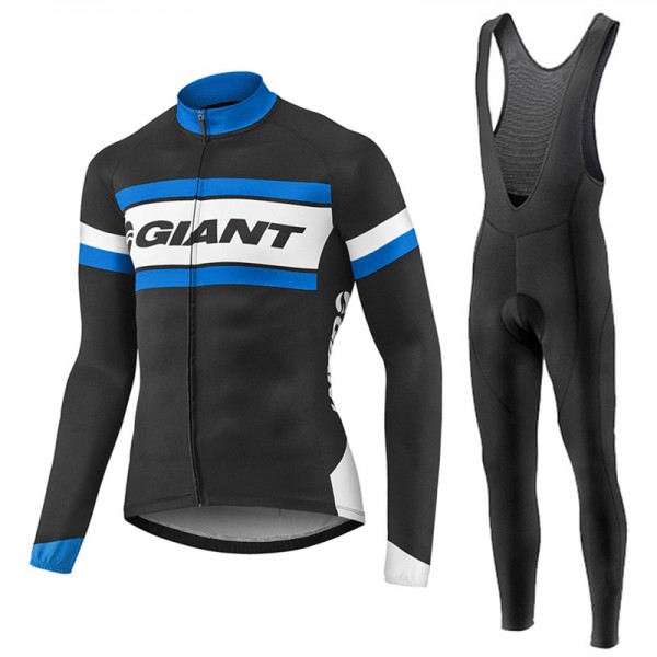 2017 Giant blu et nero Squadre Pro Abbigliamento Ciclismo Maglia Ciclismo Manica Lunga e Salopette Lunga 38012-WZ