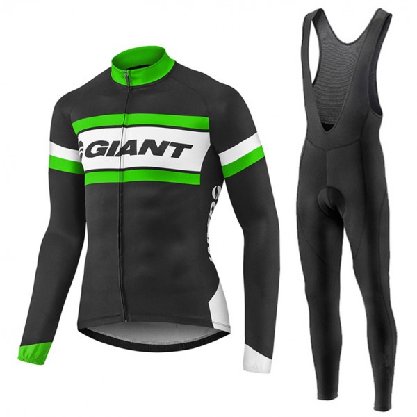2017 Giant verde et nero Squadre Pro Abbigliamento Ciclismo Maglia Ciclismo Manica Lunga e Salopette Lunga 43416-UE