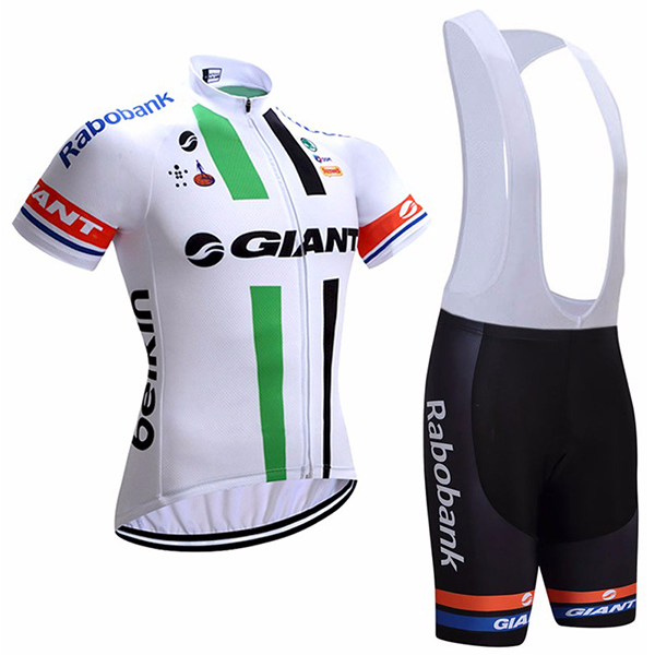 2017 Giant Nuovo abbigliamento Ciclismo Completo Maglia Ciclismo Corta e Salopette bianco 80946-QJ