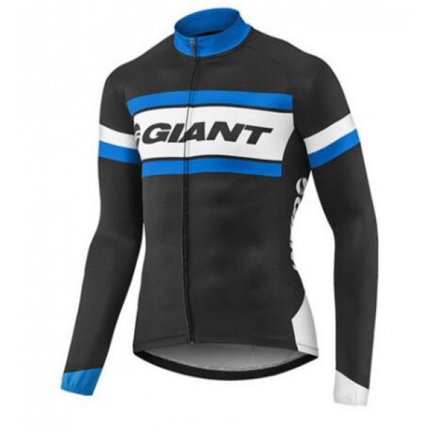 2017 Giant blu et nero Maglie Ciclismo Manica Lunga 87384-WM