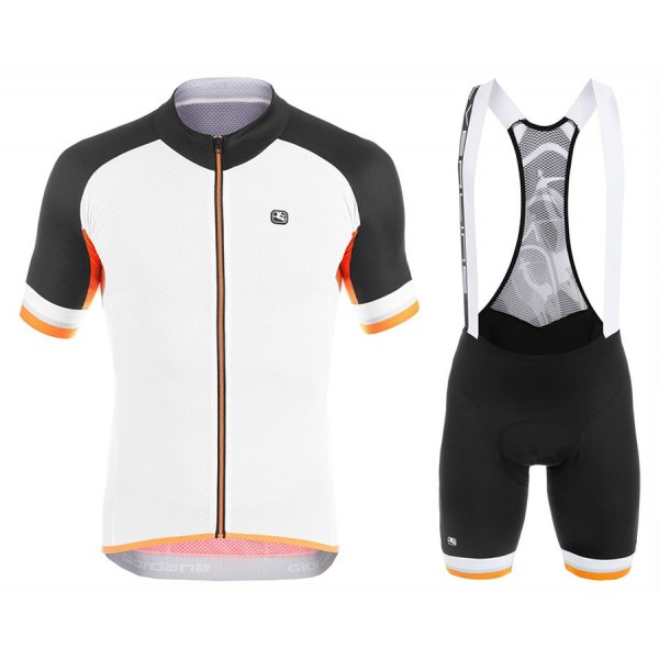 2017 Giordana Silber Line bianco-nero-arancia abbigliamento Maglie Ciclismo Manica Corta et Salopette Ciclismo 19074-ZJ