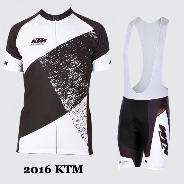 2016 KTM Black White Factory Character Nuovo abbigliamento Ciclismo Completo Maglia Ciclismo Corta e Salopette 30674-UA