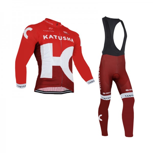 2016 Katusha Nuovo Abbigliamento Ciclismo Maglia Ciclismo Manica Lunga e Salopette Lunga 65140-WC