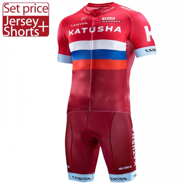 Katusha 2017 Nuovo abbigliamento Bici Completo Maglia Ciclismo Corta e Pantaloncini 27113-ZV Katusha 2017 Nuovo abbigliamento Bici Completo Maglia Ciclismo Corta e Pantaloncini 27113-ZV
