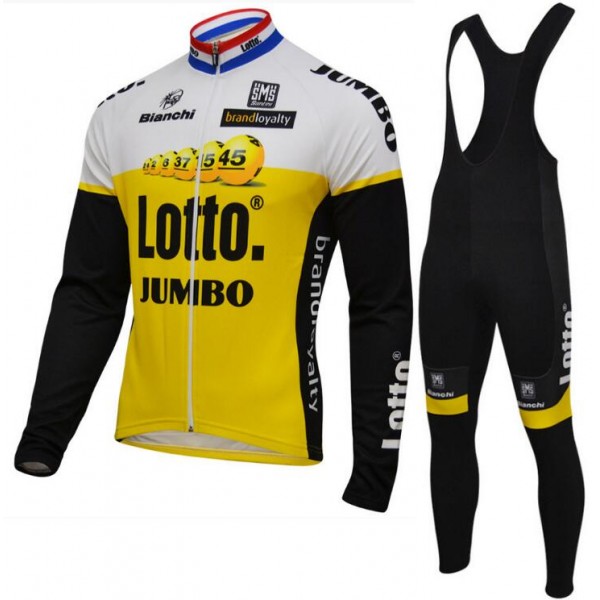 2016 Lotto Jumbo Abbigliamento Ciclismo Maglia Ciclismo Manica Lunga e Salopette Lunga 52159-SP