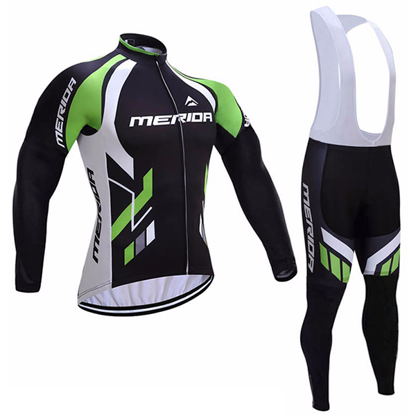 Merida 2017 Squadre Pro Abbigliamento Ciclismo Maglia Ciclismo Manica Lunga e Salopette Lunga verde 52547-IU