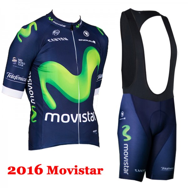 2016 Movistar Nuovo abbigliamento Ciclismo Completo Maglia Ciclismo Corta e Salopette 05 23571-WF