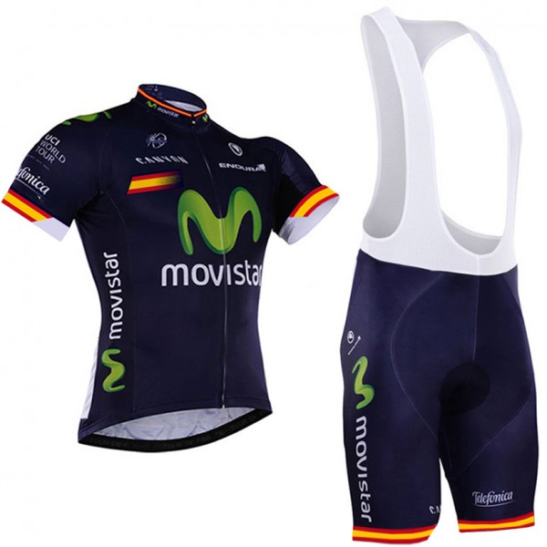 2016 Movistar Nuovo abbigliamento Ciclismo Completo Maglia Ciclismo Corta e Salopette 33099-LI