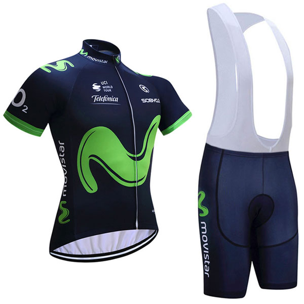 2017 Movistar Nuovo abbigliamento Ciclismo Completo Maglia Ciclismo Corta e Salopette 79366-HV
