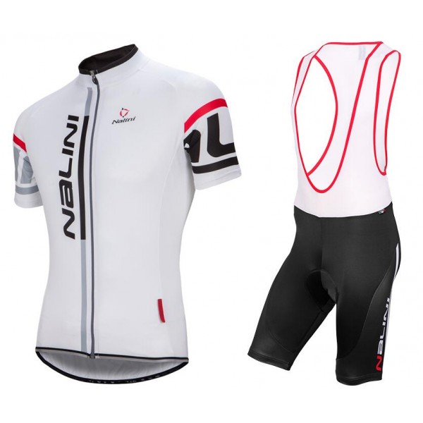 NALINI PRO Logo Summer Nuovo abbigliamento Ciclismo Completo Maglia Ciclismo Corta e Salopette bianco 16338-JE
