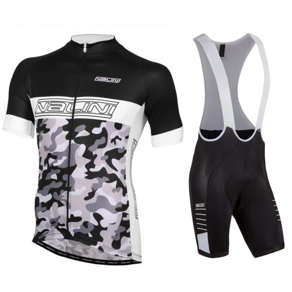 NALINI PRO Camouflage Nuovo abbigliamento Ciclismo Completo Maglia Ciclismo Corta e Salopette nero bianco 84863-VK