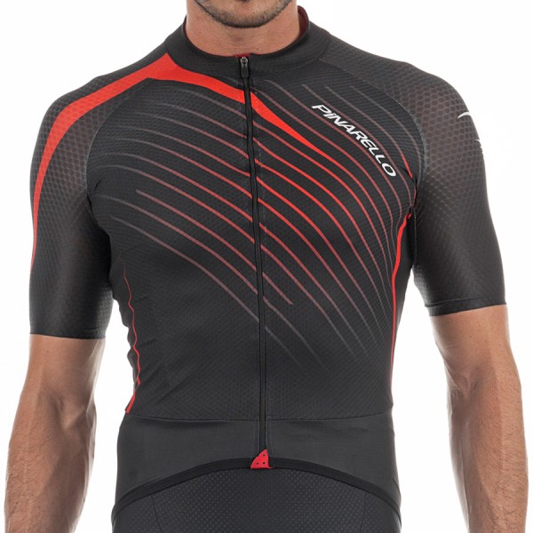 2017 Pinarello Tour Maglia Ciclismo Manica Corta - nero Rosso 65654-AL