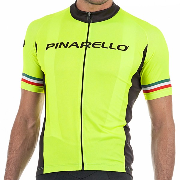 2017 Pinarello Strada Maglia Ciclismo Manica Corta - giallo Italie 74789-EO