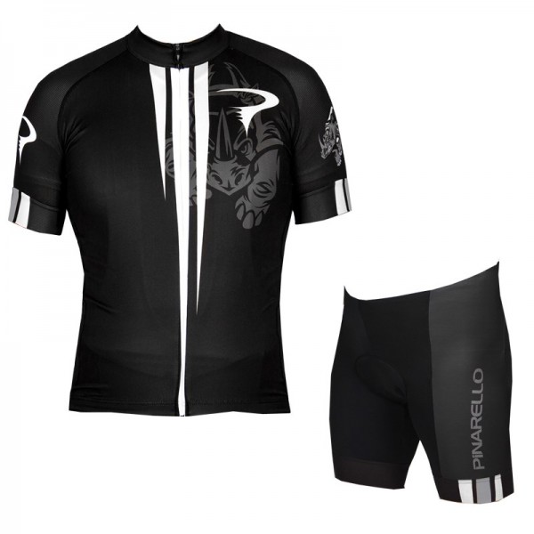 2016 Pinarello Rhino Corsa Black White Nuovo abbigliamento Bici Completo Maglia Ciclismo Corta e Pantaloncini 96608-CH