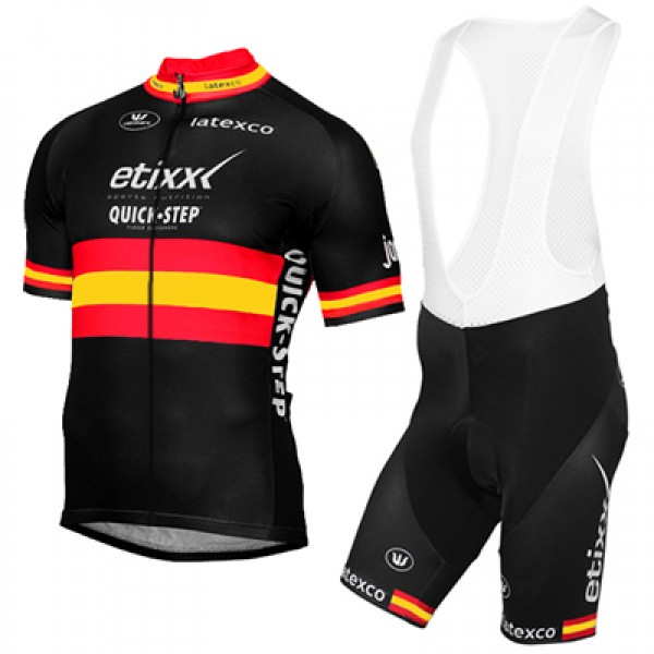ETIXX-QUICK STEP 2017 nero Rosso giallo Nuovo abbigliamento Ciclismo Completo Maglia Ciclismo Corta e Salopette 78615-KK