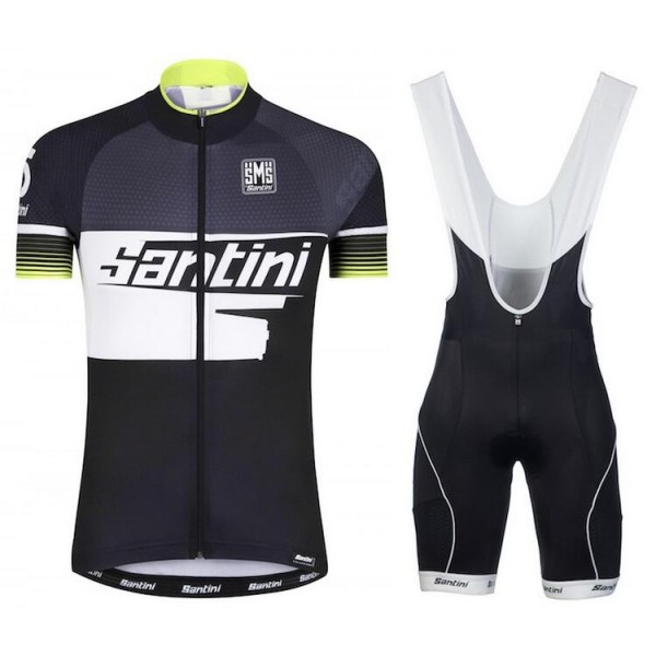 2016 Santini Atom 2.0 nero bianco verde Nuovo abbigliamento Ciclismo Completo Maglia Ciclismo Corta e Salopette 23403-UB