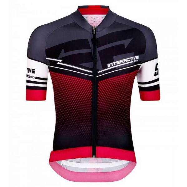 2016 Santini Interactive 3.0 nero Rosso Maglia Ciclismo Manica Corta 37718-GL