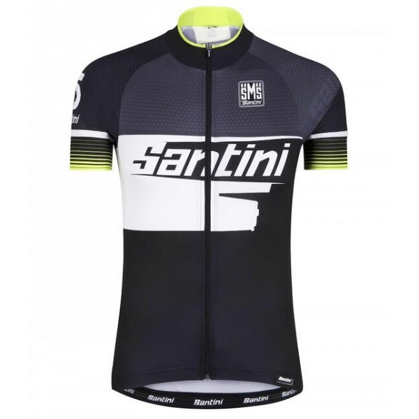 2016 Santini Atom 2.0 nero bianco verde Maglia Ciclismo Manica Corta 43332-KY