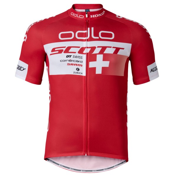 SCOTT ODLO 2016 ROSSO Maglia Ciclismo Manica Corta 64948-OI