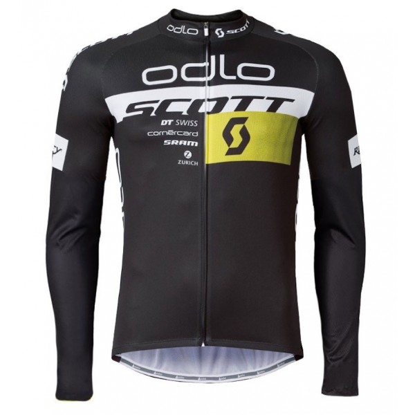 2016 Scott ODLO Team nero Maglie Ciclismo Manica Lunga 80556-GM