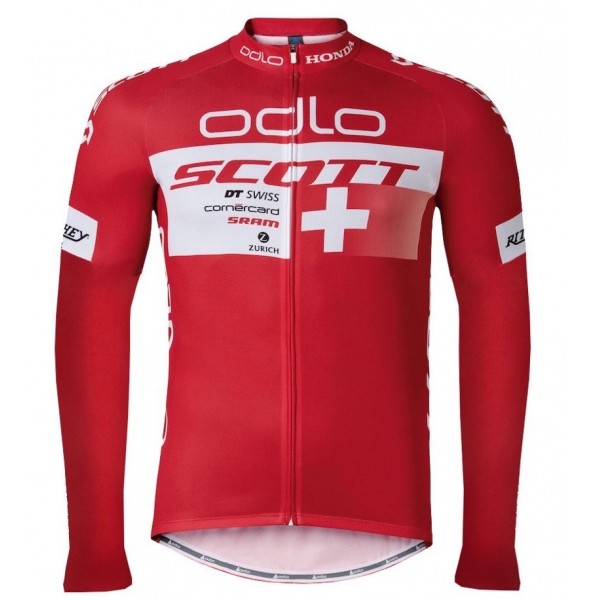 2016 Scott ODLO Team Rosso Maglie Ciclismo Manica Lunga 85530-FP