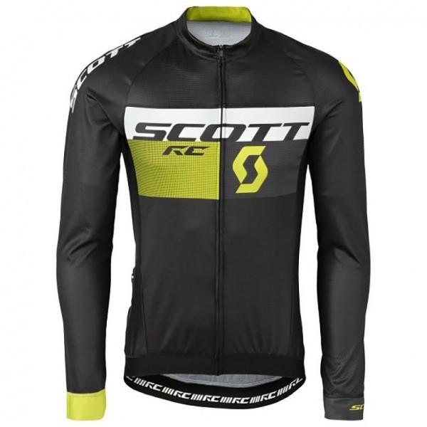 2016 Scott RC nero -giallo Maglie Ciclismo Manica Lunga 11925-ZG
