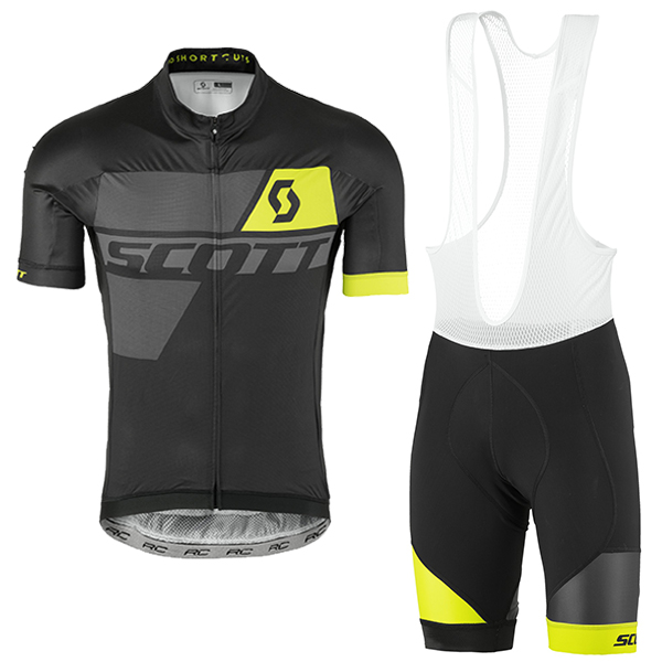 2017 Scott nero giallo Nuovo abbigliamento Ciclismo Completo Maglia Ciclismo Corta e Salopette 14214-HP