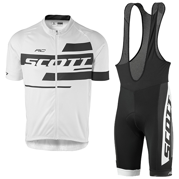 2017 Scott Rc bianco nero Nuovo abbigliamento Ciclismo Completo Maglia Ciclismo Corta e Salopette vente 15361-SK