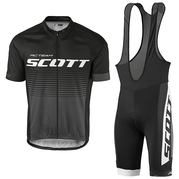 2017 Scott Rc nero Gris Nuovo abbigliamento Ciclismo Completo Maglia Ciclismo Corta e Salopette 20896-ZJ