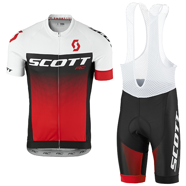 2017 Scott Rc bianco nero Rosso Nuovo abbigliamento Ciclismo Completo Maglia Ciclismo Corta e Salopette 40758-PI