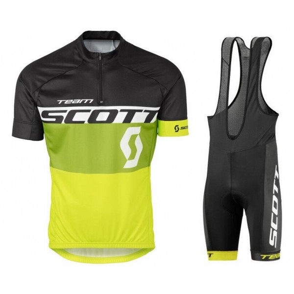 2016 Scott nero verde giallo Nuovo abbigliamento Ciclismo Completo Maglia Ciclismo Corta e Salopette 67061-EW