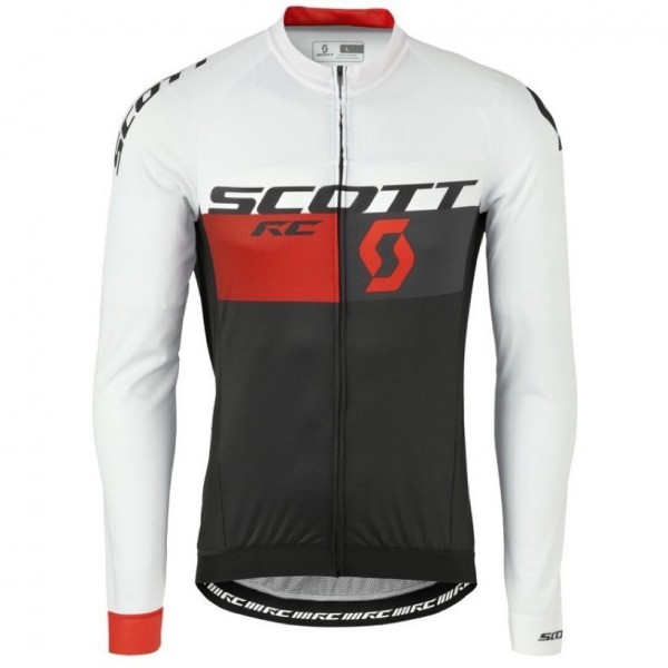 2016 Scott RC bianco -nero -Rosso Maglie Ciclismo Manica Lunga 68544-BB